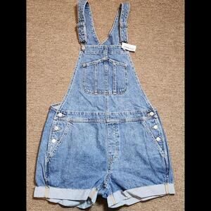 Old Navy Women’s Blue Denim Jean Short Overalls Size Medium